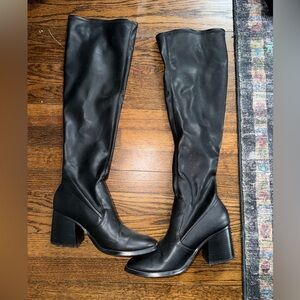 Steve Madden Lamar Over the Knee Faux Leather Boots